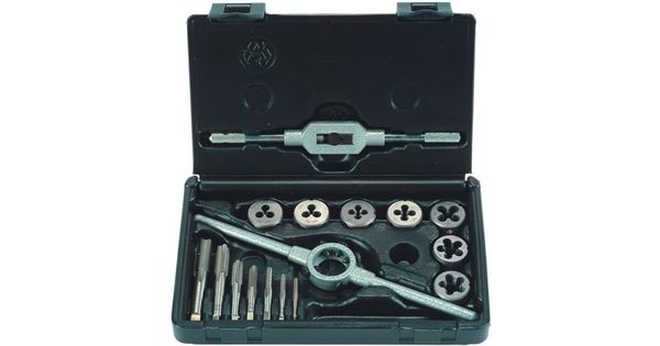 Tap & Die Set 16 Piece M3 - M12 Hss With Die Holder & Tap Wrench product image