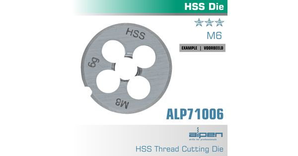 Die 6mm Round 25x9mm In Pouch Hss 1.0mm Pitch product image