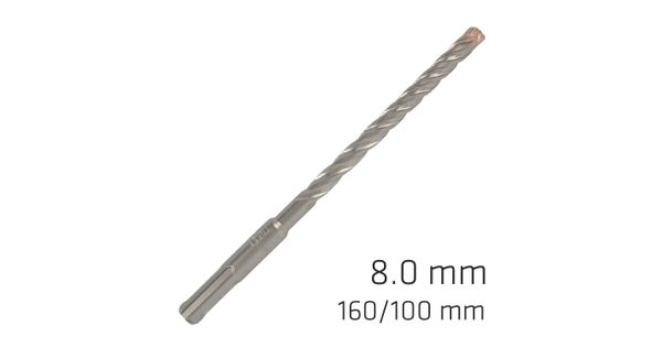 Force X 8.0 X 160/100 Sds-plus Rebar Drill Bit X4 Cutting Edges - Bulk product image