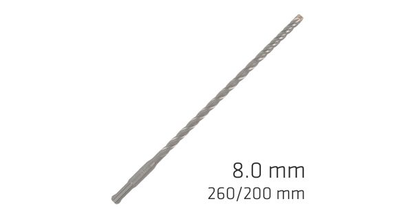 Force X 8.0 X 260/200 Sds-plus Rebar Drill Bit X4 Cutting Edges - Bulk product image