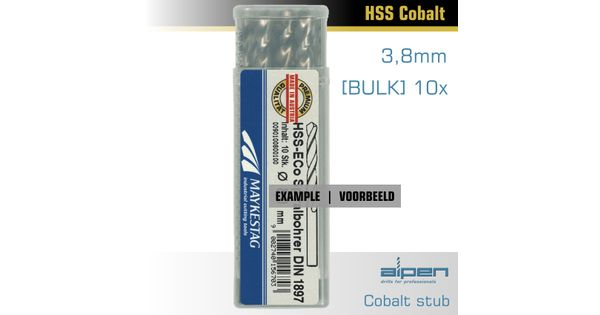 Alpen Cobalt Drill Short Bulk 3.8mm product image