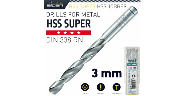 Hss Super Drill Bit 3mm Bulk product image