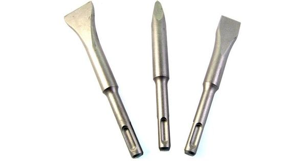 Sds Short Chisel Set Plastic Tube Point X140mm Flat 20x140 Wide 30x140 product image