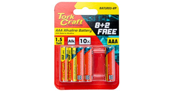 Battery Aaa 1.5v Value Pack 10 Pack 8 + 2 Free Carded Alkaline product image
