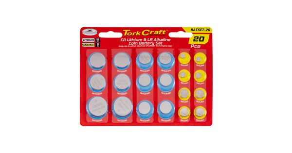 Coin Battery Set 20pc Lr Alkaline 8pc & Cr Lithium 12pc product image
