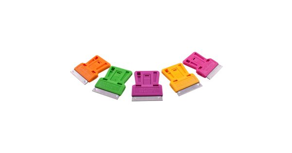 Mini Razor Scraper 60pc Per Candy Jar 5 Assorted Colours product image