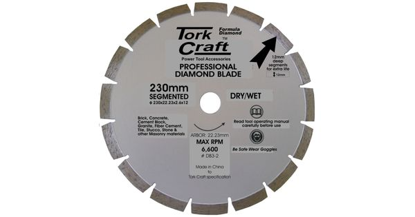 Diamond Blade Segmented 230mm For Granite 12mm Deep Segments product image