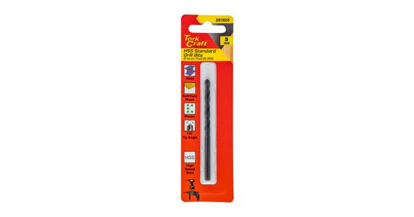 Drill Bit Hss Standard 5.0mm 1/card product image