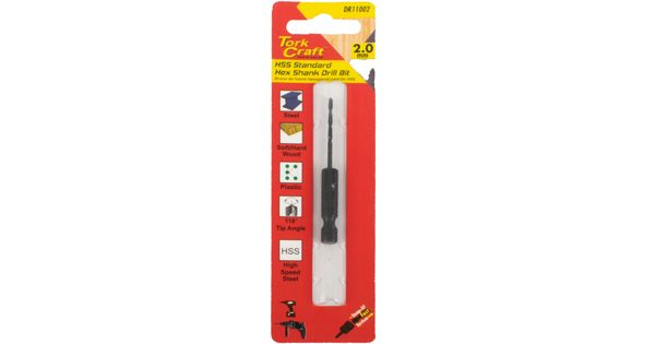 Drill Bit Hss Standard 2.0mm Hex Shank 1/card product image