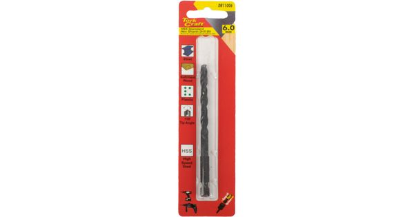 Drill Bit Hss Standard 6.0mm Hex Shank 1/card product image