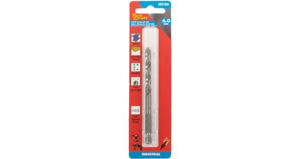 Drill Hss 6.0mm 135deg 1/card Hex Shank Industrial Bit product image
