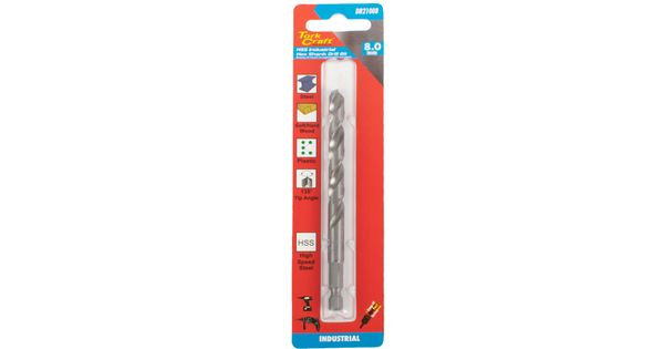 Drill Hss 8.0mm 135deg 1/card Hex Shank Industrial Bit product image