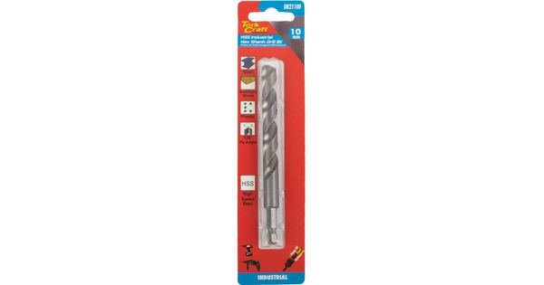 Drill Hss 10.0mm 135deg 1/card Hex Shank Industrial Bit product image