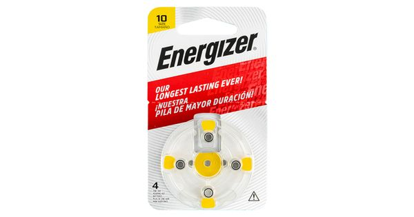 Hearing Aid Battery 10 Yellow-4pack Zinc Air Energizer product image