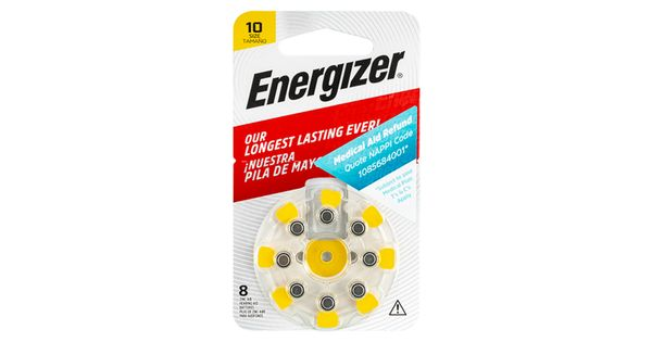 Hearing Aid Battery 10 Yellow-8pack Zinc Air Energizer product image
