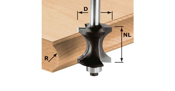 Festool HW S8 D30/28 Half-Round Router Cutter with Ball Bearing Guide product image