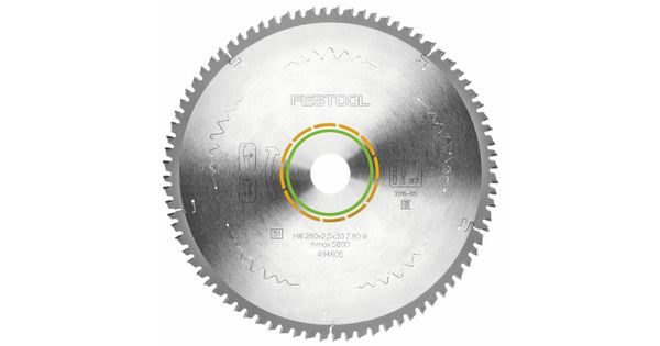 Festool HW 260x2,5x30 W80 Wood Fine Cut Saw Blade 260mm 80T product image