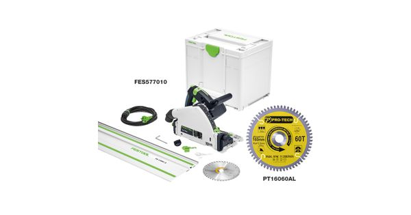 Festool TS 55 FEBQ-Plus-FS Plunge-Cut Saw Kit with Pro-Tech PT16060AL Aluminium Saw Blade product image