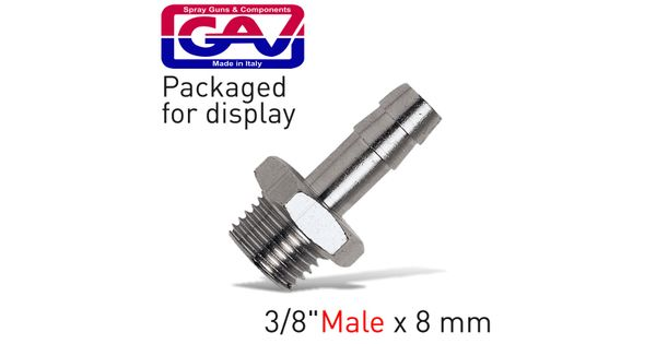 Hose Adaptor 3/8'm X 8mm Packaged product image