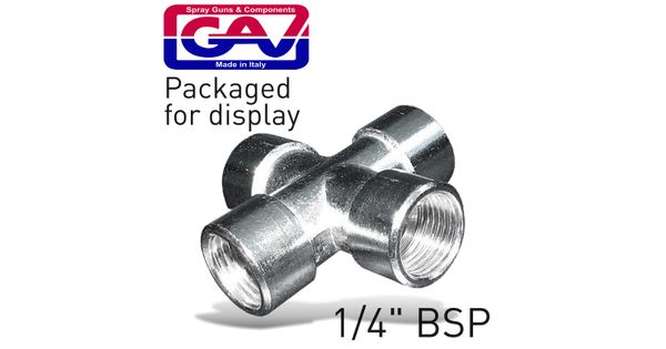 4 Way Connector 1/4'ffff Packaged product image
