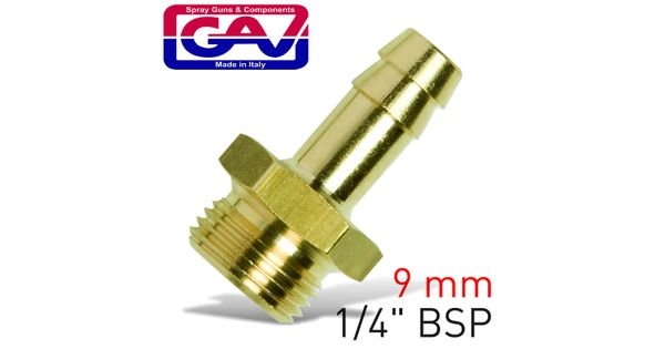 Brass Hose Tail 1/4 M X 9mm product image