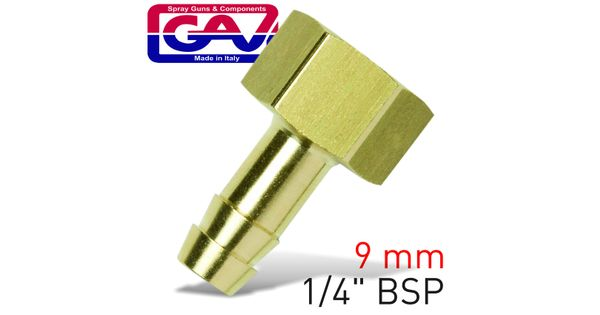 Brass Hose Tail 1/4 F X 9mm product image