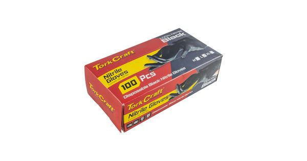 Nitrile Glove L/duty Large Black 100pc T/box product image