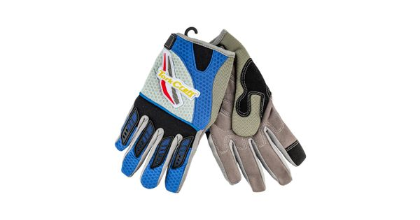 Mechanics Glove Small Synthetic Leather Palm Air Mesh Back Blue product image