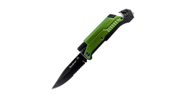 Knife Survival Green With Led Light & Fire Starter In Double Blister product image