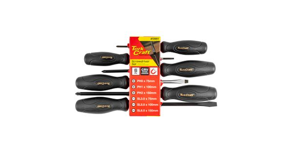 6pc Screwdriver Set Black Handle product image
