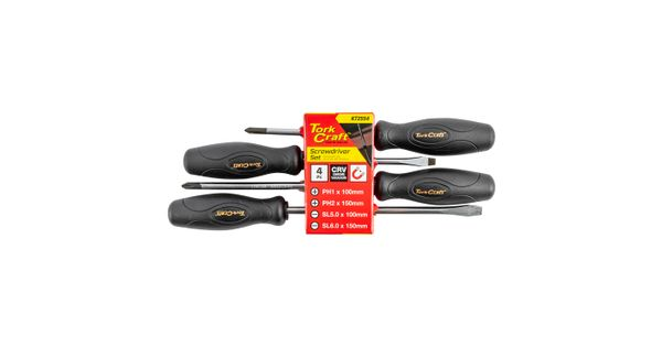 4pc Screwdriver Set Black Handle product image