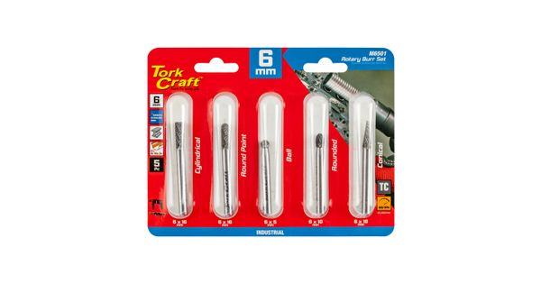 Rotary Burr Set 5 Pc Asstd 6mm Dia Tungsten product image