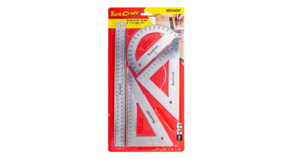 Protractor Ruler & 2 X Traingle Set 4pc product image