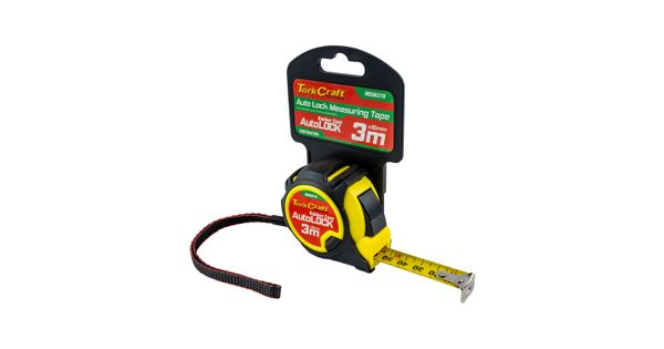 Measuring Tape Autolock 3m X 16mm Rubber Casing Matt Finish product image