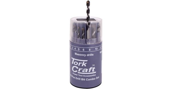 Drill Bit 18 Set Combo Wood + Masonry + Hss In Plastic Container product image