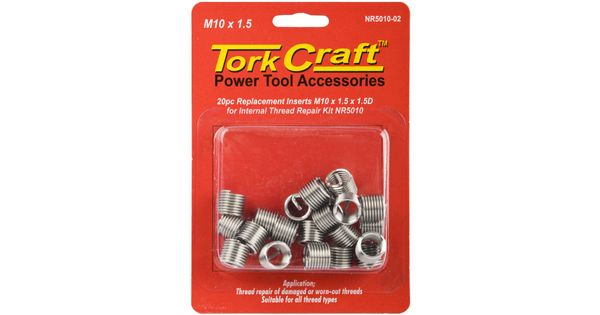 Tork Craft Replacement Inserts M10 X 1.5 X 15mm 1.5D 20pc for NR5010 product image