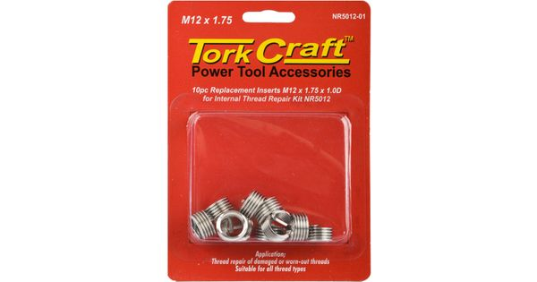 Tork Craft NR5012-01 Replacement Inserts M12 X 1.75 X 12mm 1D 10pc product image