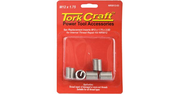 Tork Craft NR5012-03 Replacement Inserts M12 X 1.75 X 24mm 2D 5pc product image