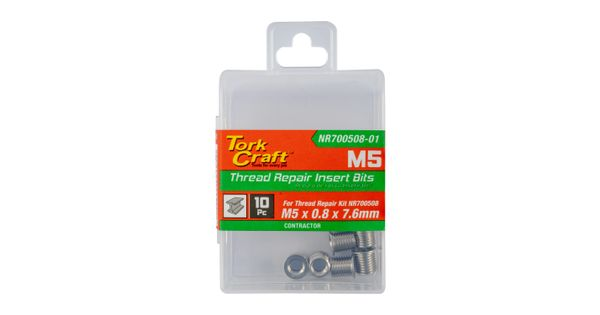 Repl. Insert 10pc M5 X 0.8 X 7.6mm S/steel For Nr700508 product image