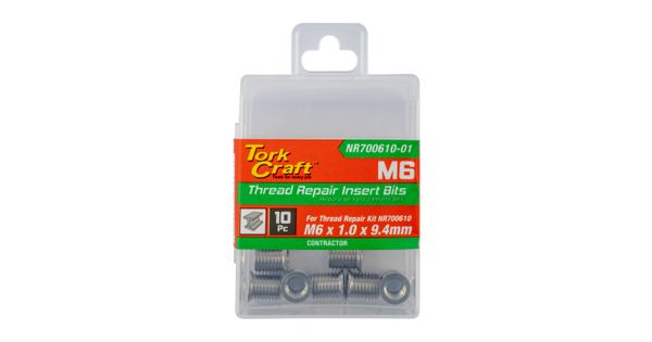 Repl. Insert 10pc M6 X 1.0 X 9.4mm S/steel For Nr700610 product image