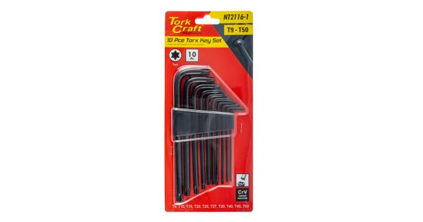 10pc Torx Key Set T9-t50 Cr-v Carded product image