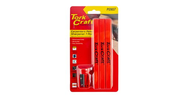 7pc Tork Craft Carpenters Pencil Set 6 X Pencil 1 X Sharpener product image