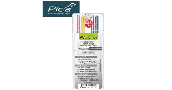 Pica Dry Refills 8pc Set 2 X Red, 2 X Yellow, 4 X Graphite product image