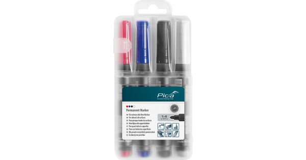 Permanent Marker 4pc Set 1-4mm Ass. Colors With Instant-white product image