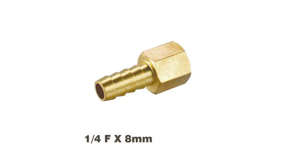 Hose Tail Connector Brass 1/4f X 8mm product image