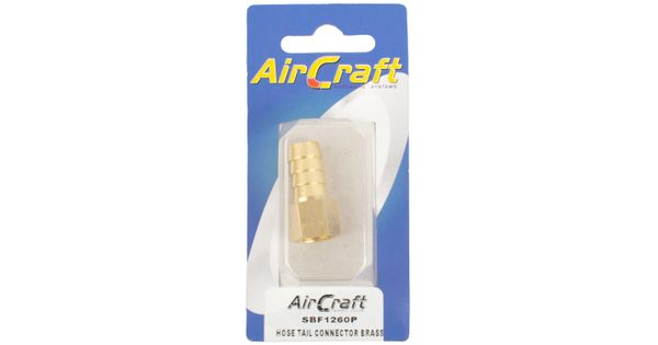 Hose Tail Connector Brass 1/4f X 12mm 1pc Pack product image
