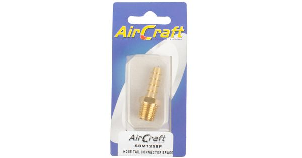 Hose Tail Connector Brass 1/4m X 8mm 1pc Pack product image