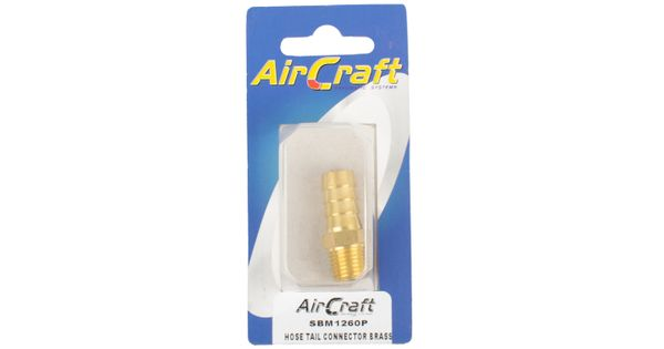 Hose Tail Connector Brass 1/4mx12mm 1pc Pack product image