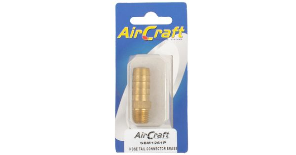 Hose Tail Connector Brass 1/4m X 13mm 1pc Pack product image