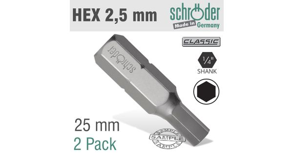 Hex/allen Ins.bit 2.5mm 2/pack product image